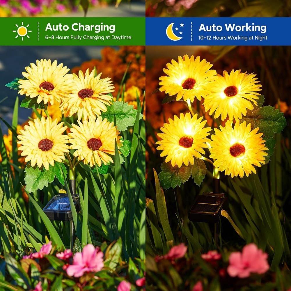 Xiaomi Solar Daisy Flowers Lamp LED Garden Decorative Light Waterproof Outdoor Decorations for Garden Yard Lawn Pathway Holiday Decor