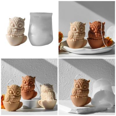 Силиконовая форма для свечей в форме совы для DIY ароматерапии и домашнего декора, многоразовая и легко извлекаемая