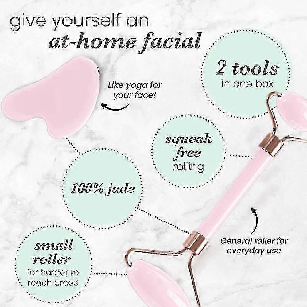 Jade roller and scraping set facial roller and scraping tool, used for daily