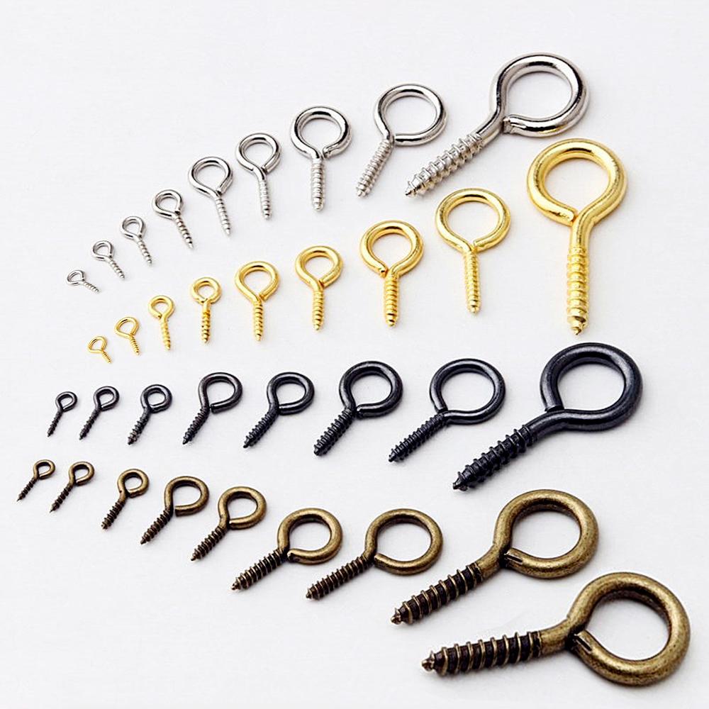 200 шт. маленькие винтовые булавки для глаз, крючки для глазных булавок, люверсы с резьбовыми застежками, крючки для занятий искусством своими руками, мини-металлический колышек для изготовления ювелирных изделий