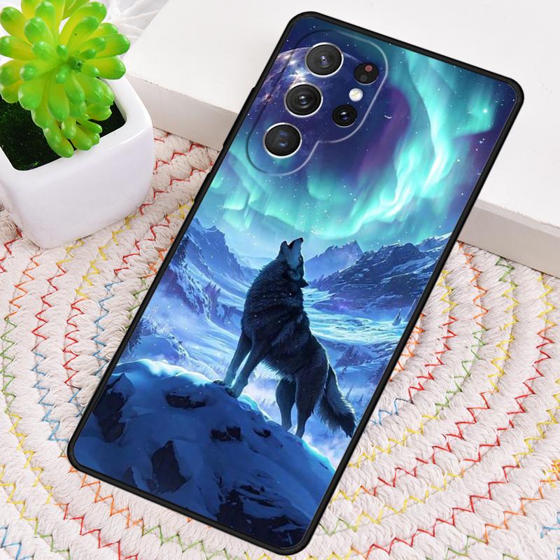 Силиконовый чехол для телефона Samsung Galaxy note 10 pro S26 S25 S24 S23 S22 S21 Plus S25Ultra с принтом 'Воющий волк на луне' Чехол