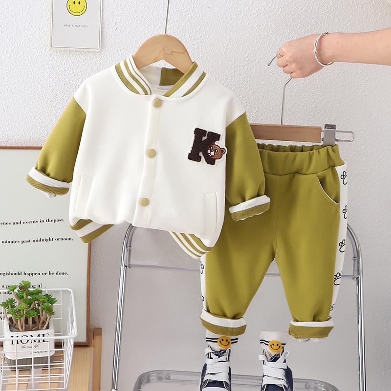 Children's Baseball Suit Set for Boys and Girls Spring and Autumn Clothing Sports and Leisure Two-piece Set