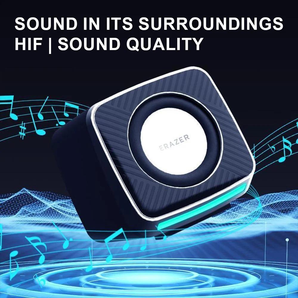 New Lenovo A200 Computer Speakers HiFi Sound Quality RGB Cool Light Effect Stereo Sound Effects Mini Wired Speaker Erazer