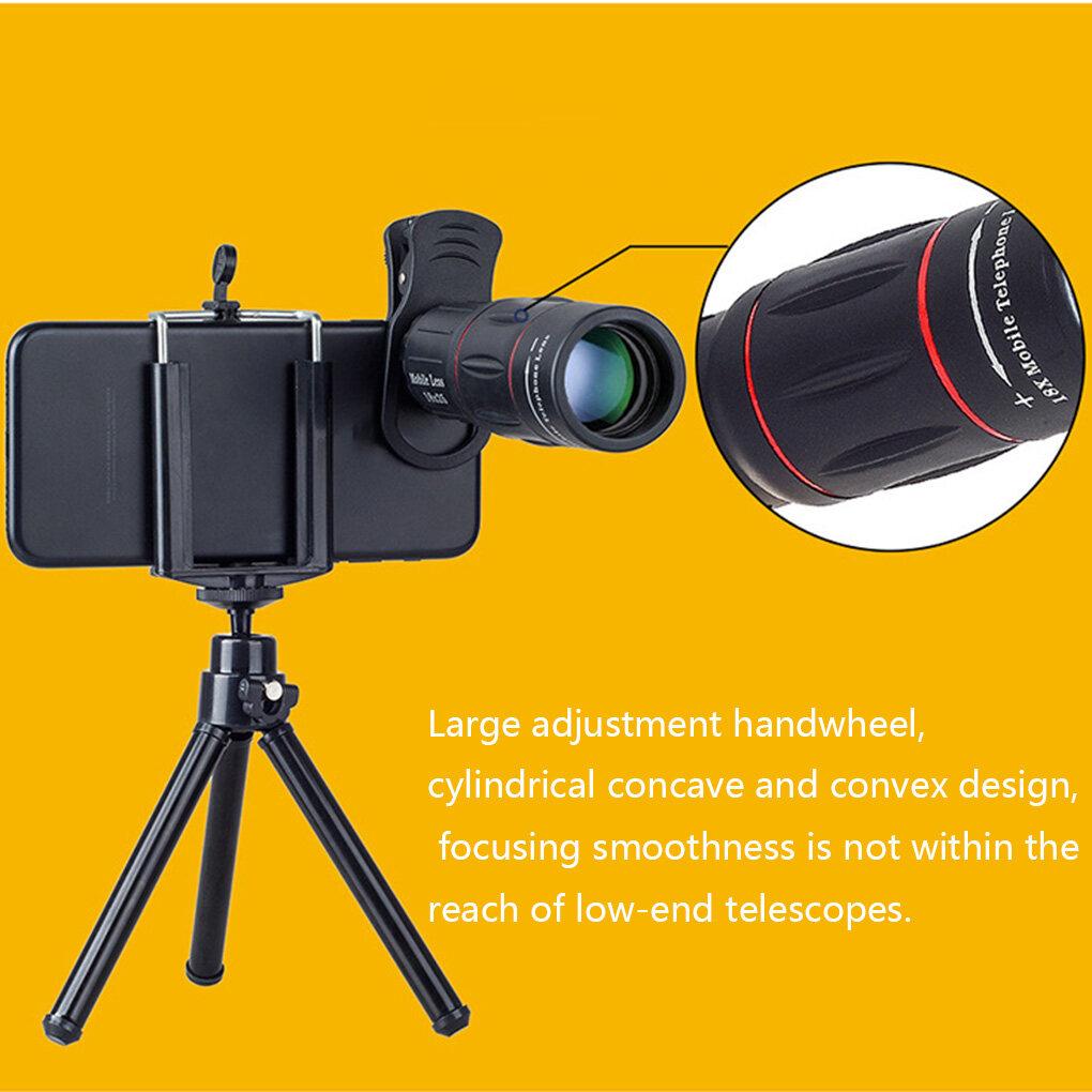 Портативный 18-кратный телефонный телескоп Zoom Объектив для мобильного телефона Смартфоны Универсальный зажим для объектива камеры телефона Штатив