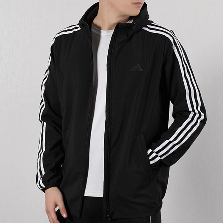 adidas Классическая 3-полосная спортивная тканая куртка Мужские куртки черные DW4600