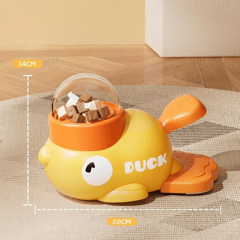 2-in-1 Interactive Dog Toy Pet Automatic Food Treat Dispenser Cartoon Duck Design Slow Food Pet Snack Feeder for Dog Training