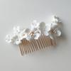 Romantic White Ceramic Flower Bridal Hair Comb Bridesmaid Wedding Accessories Hair Piece Jewelry