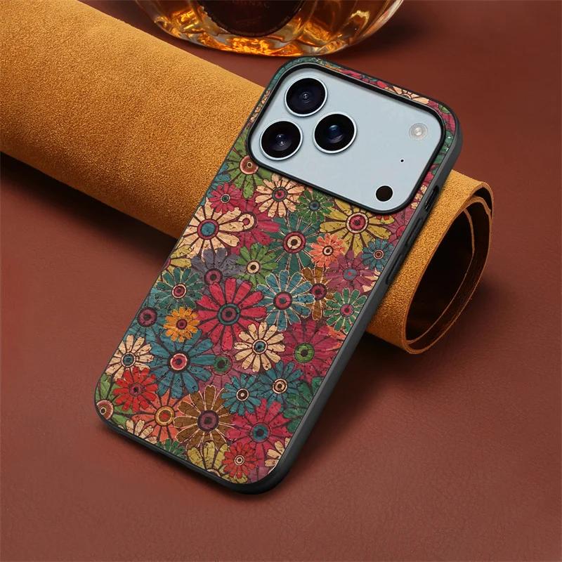 Для iPhone 17 Pro Max Роскошный Цветочный Рисунок Кожаный Задний Чехол-Бампер для iPhone 17 17Air 17 Pro Max Ударопрочный Coque