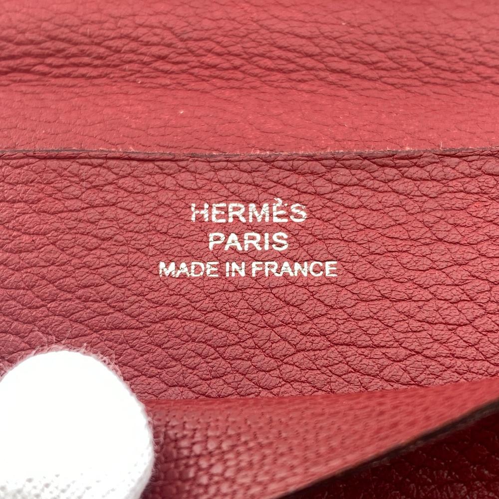 Hermes Складной кошелек Длинный кошелек 2016 Evercolor MC2 Fleming Кошелек Rouge grena Evercolor Б/у