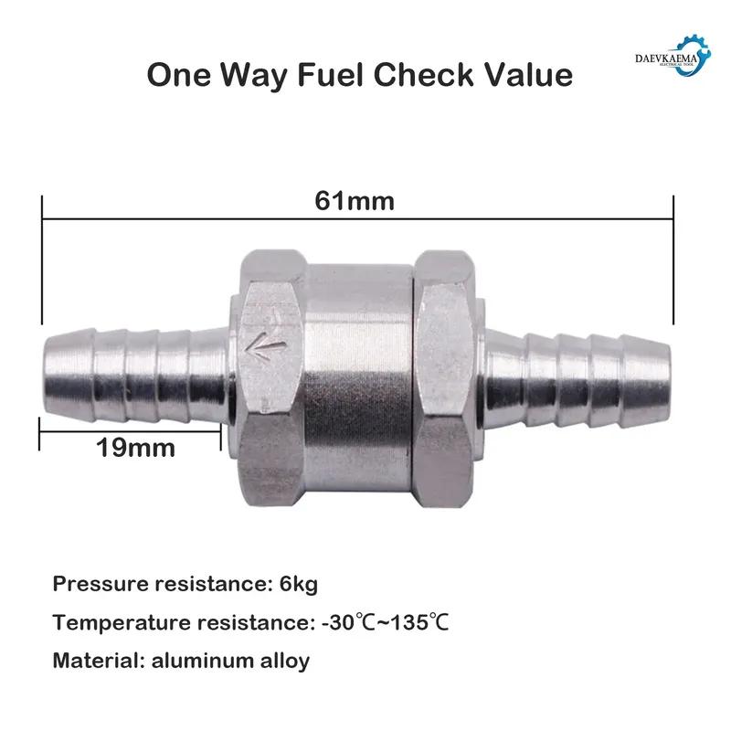 Fuel Non Return Check Valve 6/8/10/12mm Aluminium Alloy Petrol Diesel Water Fuel Line One Way for Peugeot Renault
