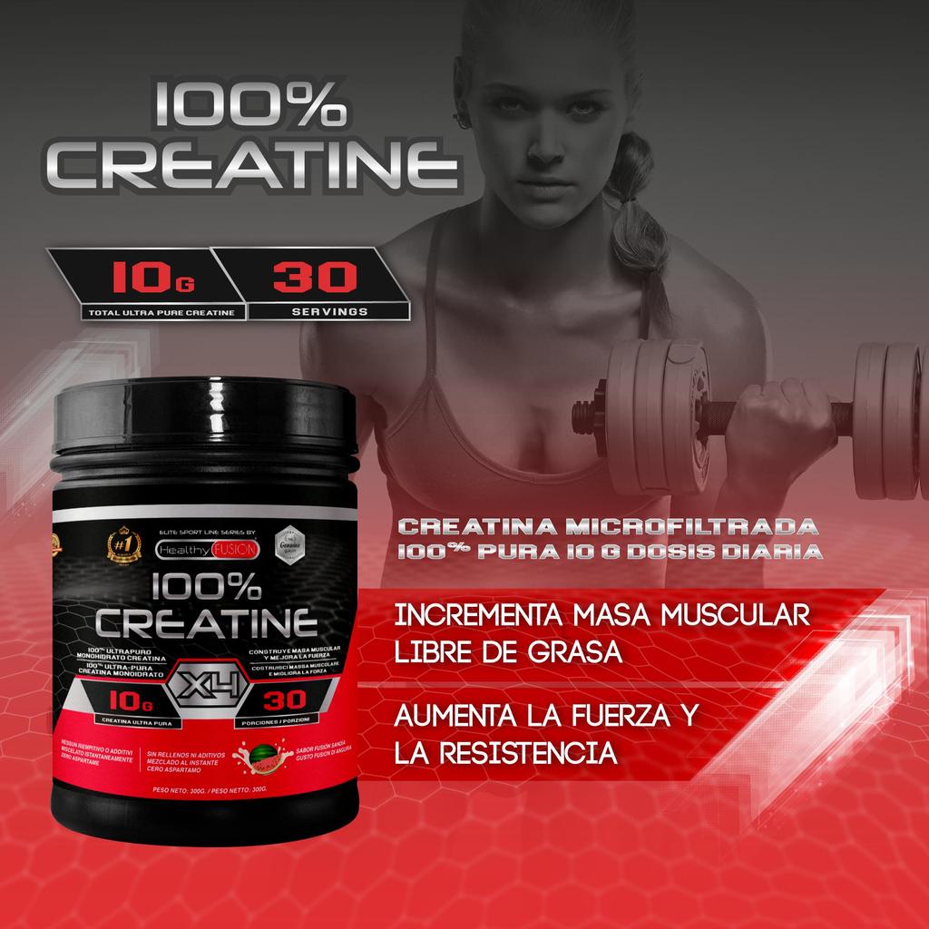Healthy Fusion 100% Creatine Monohydrate, High Dose | 10g of Creatine Per Serving | 300g Watermelon Flavor