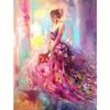5D DIY Алмазная картина Девушка Портретная живопись Полная круглая картина из стразов Мозаика Рукоделие Украшение дома 30x40 см/12x16 дюймов