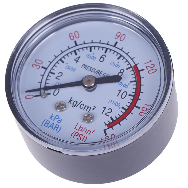 Bar Air Pressure Gauge 13Mm 1/4 Bsp Thread Double Scale For Air Compressor