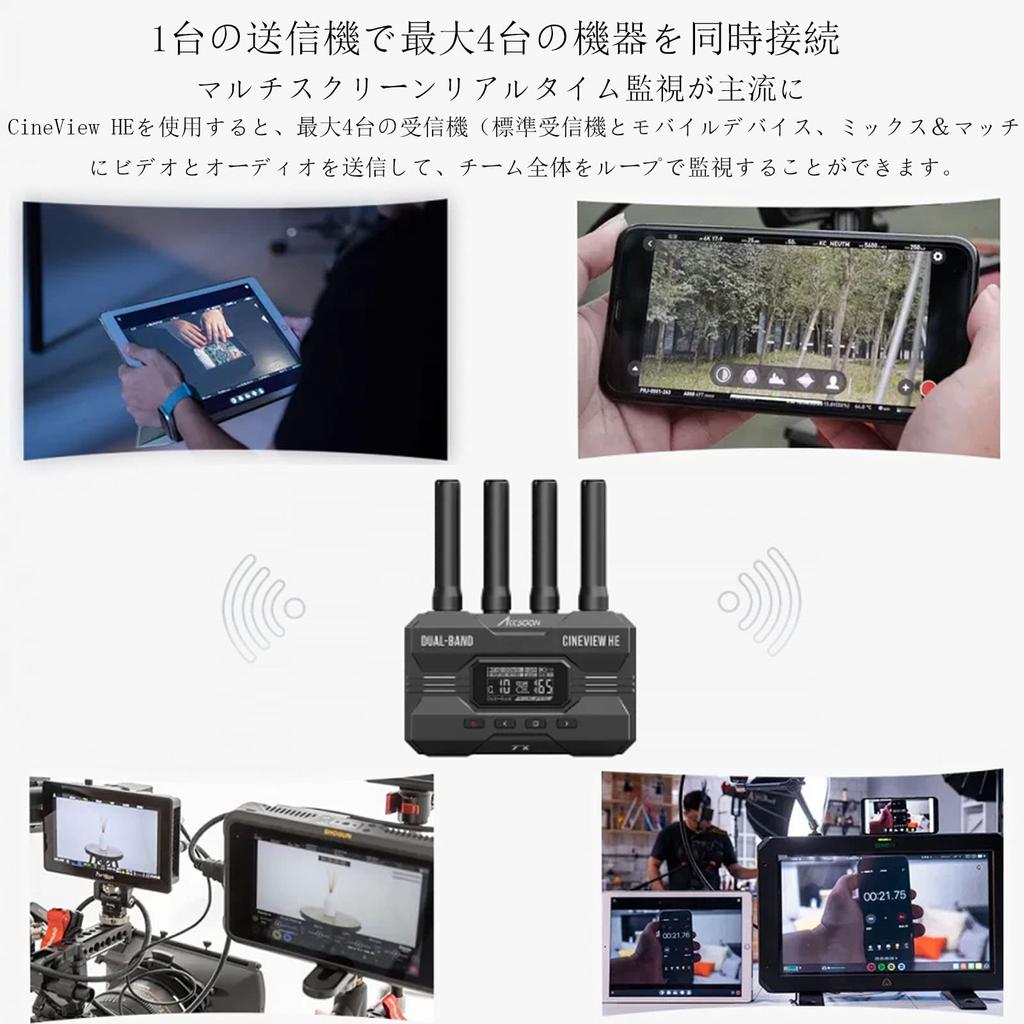 Беспроводная система передачи видеосигнала ACCSOON CineView HE, приемник, задержка передачи в несколько секунд, двухдиапазонная технология передачи 1080p 60 кадров в секунду
