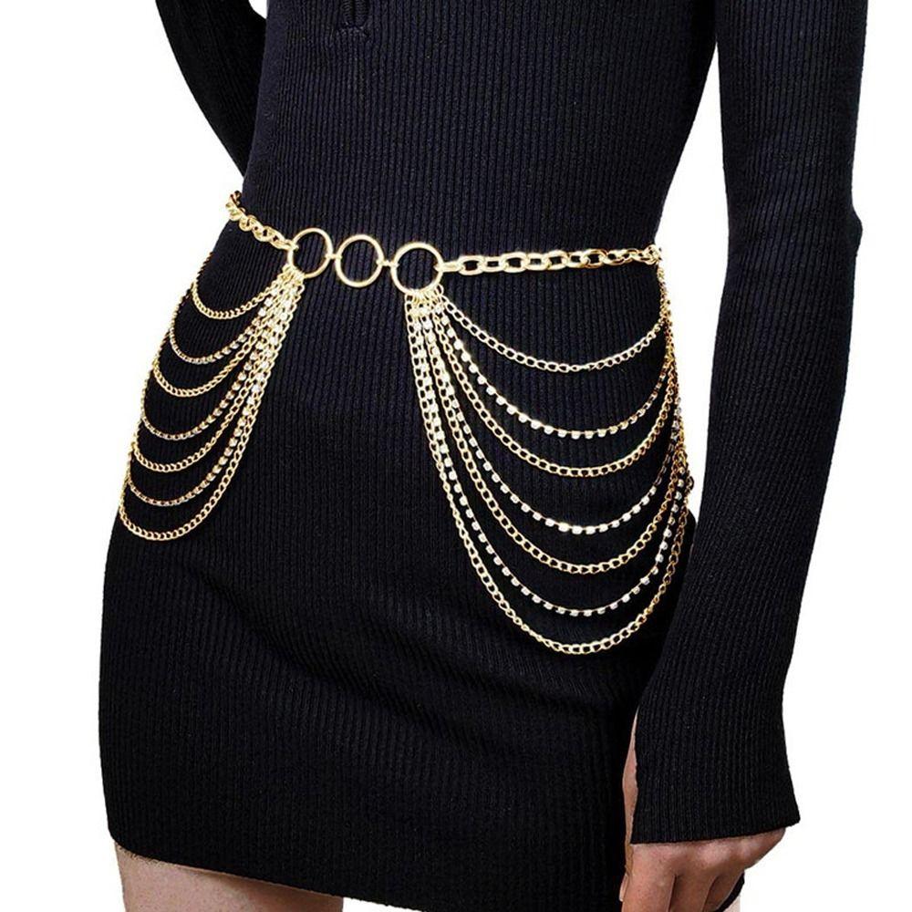 Zircon All-match Waist Corset Chain Belts Korean Body Chain Women Waist Chain Metal Waist Belts