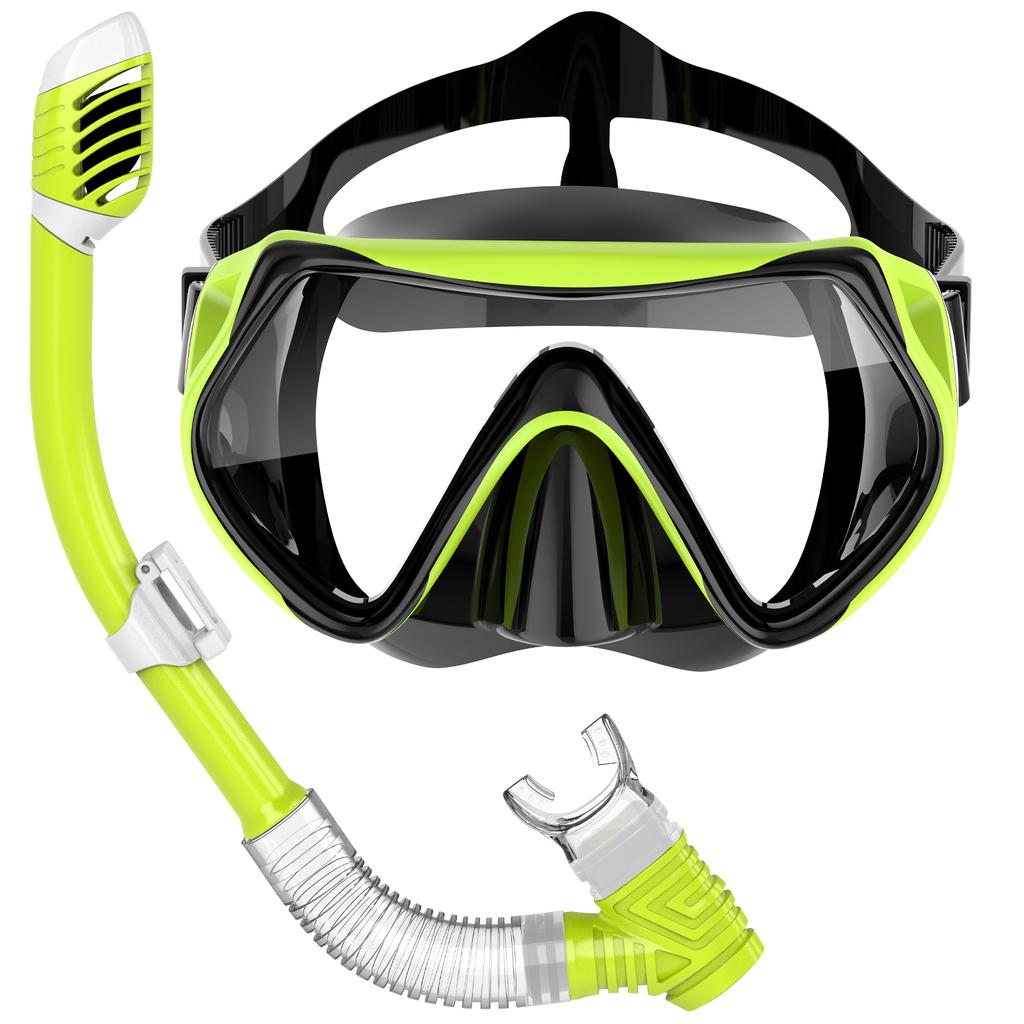 Детский комплект масок для подводного плавания с маской и трубкой, противотуманные линзы HD, плавательная маска, безопасное дыхание, принадлежности для игр в воде, плавательное оборудование