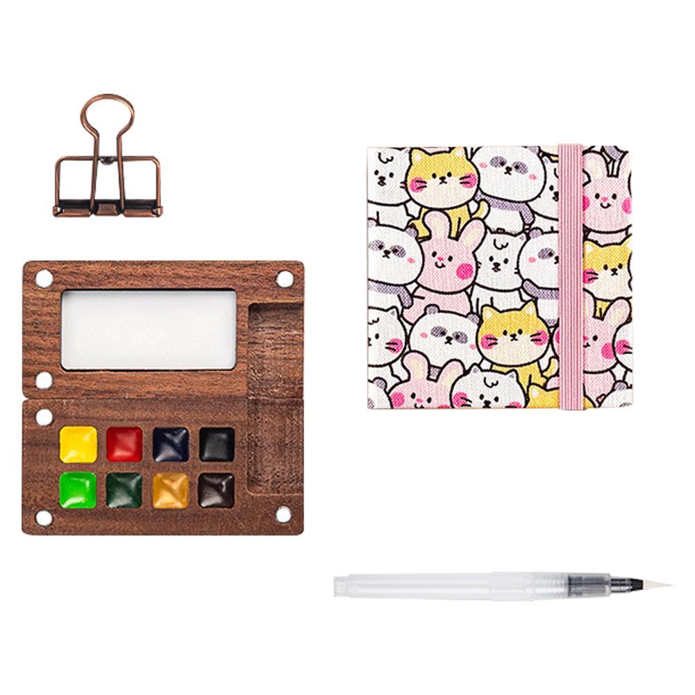 8/15 Цветов Портативный Набор Палитр Гуаши для Путешествий Мини Деревянная Коробочка Красок Палитра Гуаши для Художника Альбом для Эскизов Художественные Принадлежности