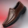 New Versatile Men's Leather Shoes Soft Sole Business Casual Doudou Shoes Work Security Dad Shoes