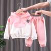 New Winter Girls Plush Set for Boys Casual Sports Two-piece Set for Baby Toddler Outdoor Clothing Sets