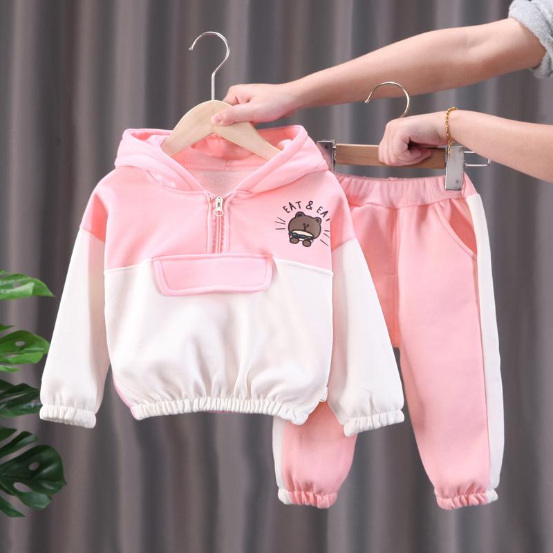 New Winter Girls Plush Set for Boys Casual Sports Two-piece Set for Baby Toddler Outdoor Clothing Sets
