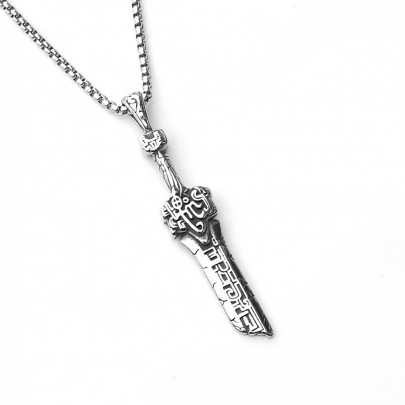 Титановый кулон в виде черепа с крыльями ангела, винтажное ожерелье из нержавеющей стали с крестом, аксессуары для мужчин и женщин