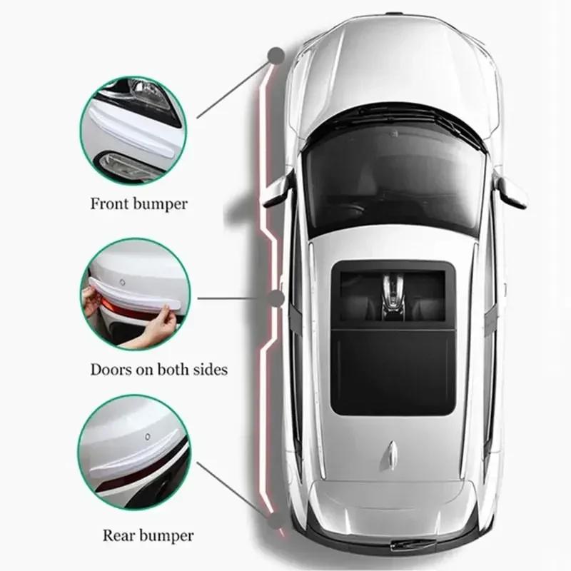 4/6 Piece Universal Front Rear Bumper Corner Protector Guard Car Anti-collision Protection Decoration Strip Car Accessories