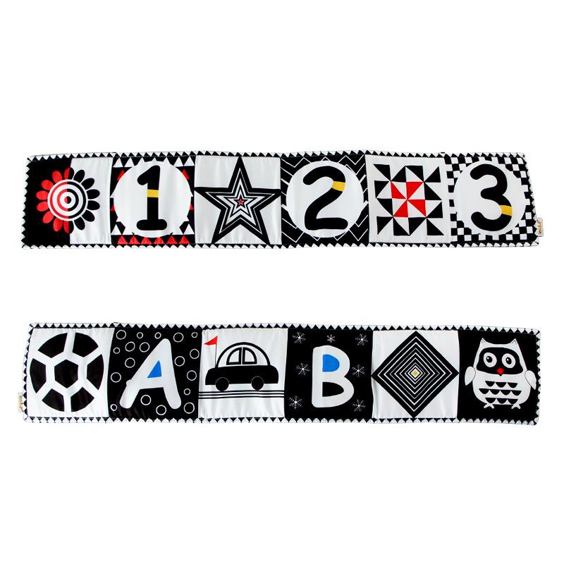 Black & White Ladybug Crib Bumper and Cloth Book for Infant Early Education