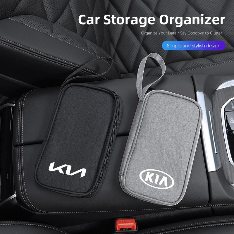 GSOT3 Car Portable Storage Bag Multi Functional Key Phone Bag For KIA K3 Sportage Carnival K5 Seltos Pegas KX1 EV5 Sonet EV6 K4 EV3