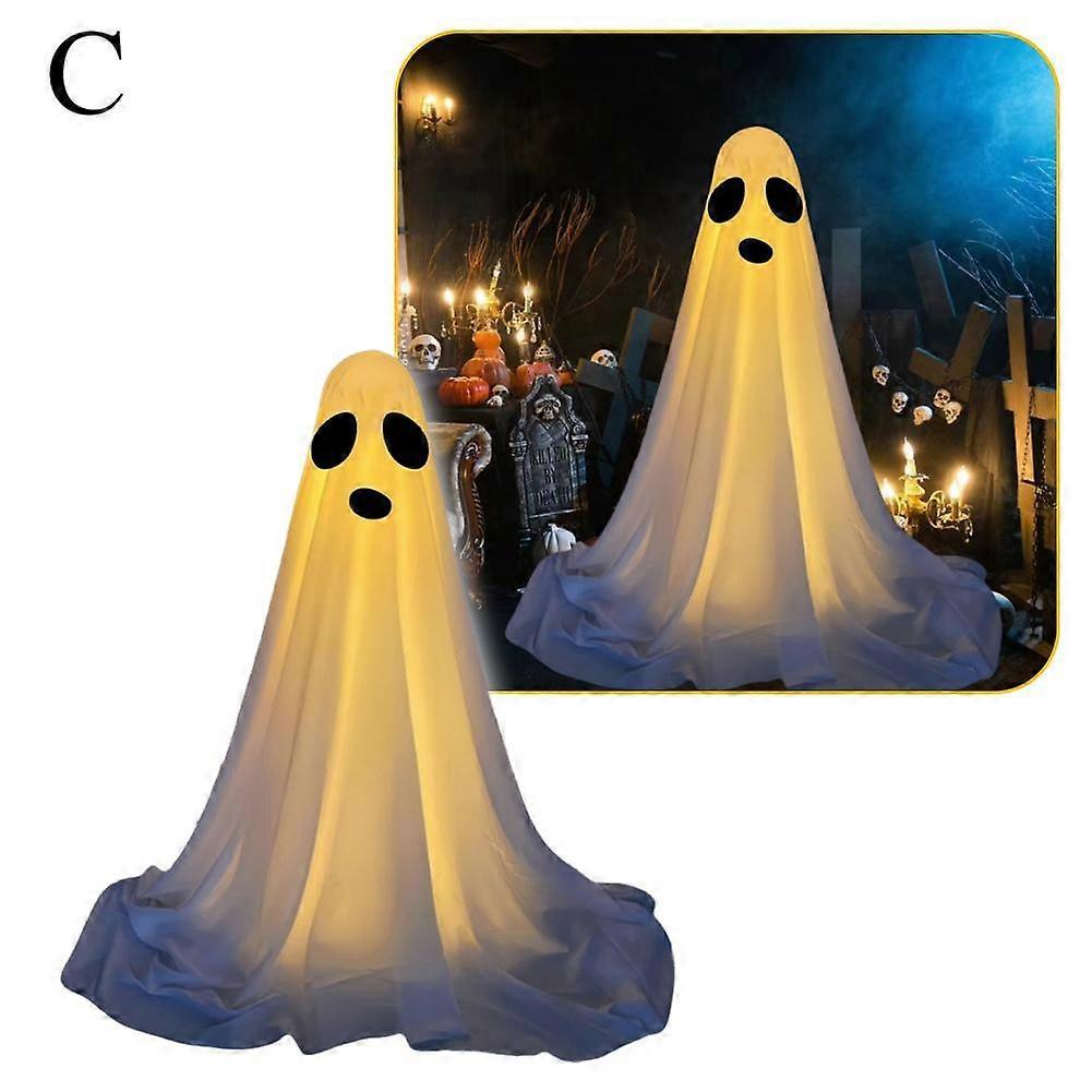 Festival Lighted Ghost Sculpture Light Up Ghost Decor Garden Patio Yard Decor
