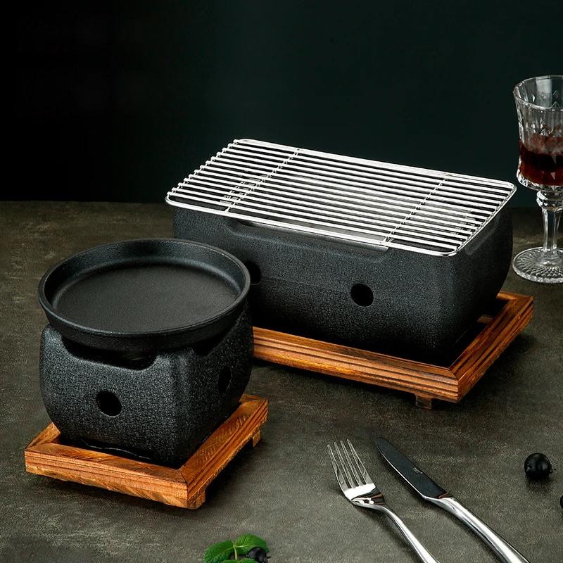 Духовка из алюминиевого сплава Маленькая духовка Корейская чугунная печь для барбекю Печь для кебаба Внутренний гриль Бездымный гриль Японский угольный гриль