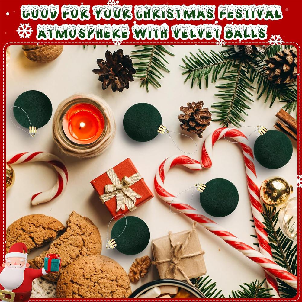 6 шт. 5 см Бархатные елочные украшения Плюшевые флокированные подвесные шары для праздничного декора, Рождественское украшение Рождественская распродажа