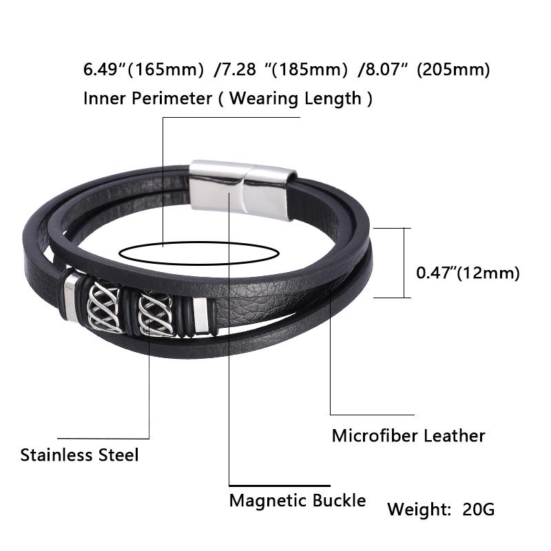 Новый многослойный комбинированный аксессуар ручной работы из нержавеющей стали, мужской кожаный браслет, модные мужские украшения