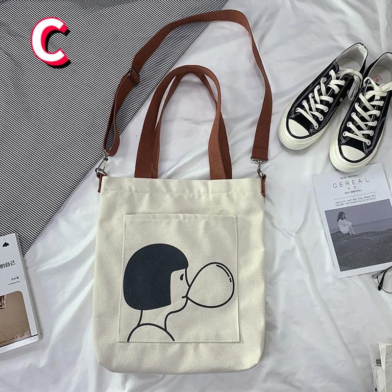 1 Pcs Women's Bag Canvas Bag Girl Student Korean Version New Versatile Canvas Bag Women's Crossbody