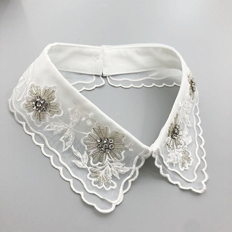 Beading Fake Collar Women Elegant Diamond Detachable Collars for Woman False Shawl Shoulder Wrap Lapel False Collars Woman Tie