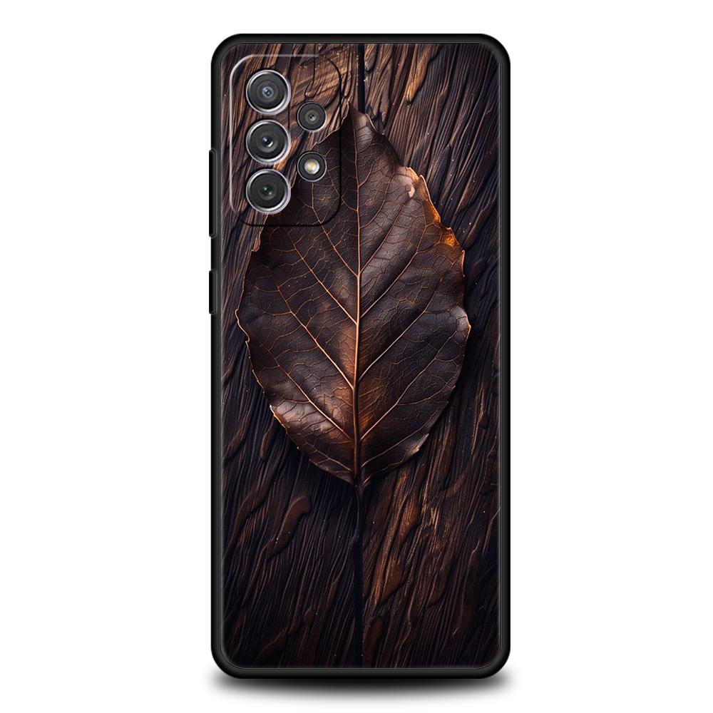 Чехол для телефона Samsung Galaxy A55 A53 A52 A52S A51 A41 A35 A32 A25 A23 A15 A13 A71 A72 5G Мягкий ТПУ Корпус Ретро Лесной Коричневый Дерево