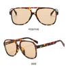 Vintage Double Bridge Oversized Pilot Sunglasses UV400 Protection Classic Big Shades Yellow Driving Eyewear for Women & Men