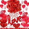 Фольгированный воздушный шар Link LOVE с буквой, сердечками и лепестками — украшение для свадьбы, Дня святого Валентина, годовщины, дня рождения.