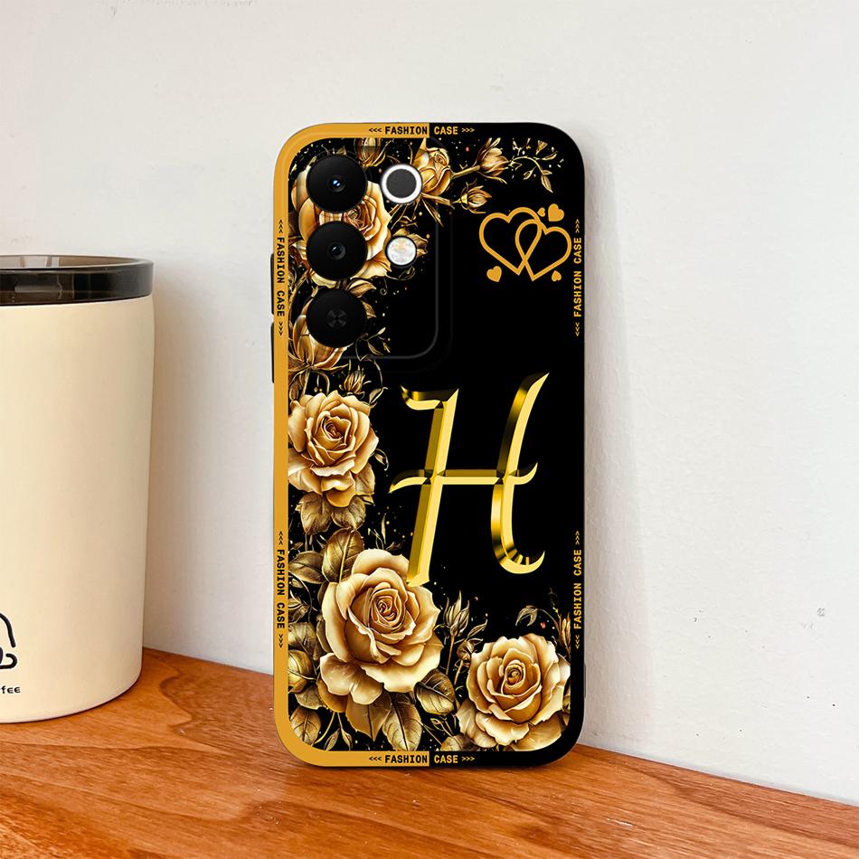 Чехол для телефона Realme C85 Pro Цветы Имя Буквы Мягкий Жидкий Силикон Чехол с Полной Защитой Для Realme C 85 Ударопрочный Корпус