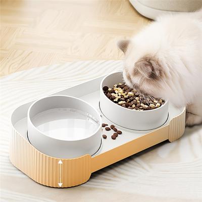 Миска для кошки, приподнятая кормушка для кошки, миска для кормления питомца большой вместимости для маленьких собак, кошек, товары для питомцев