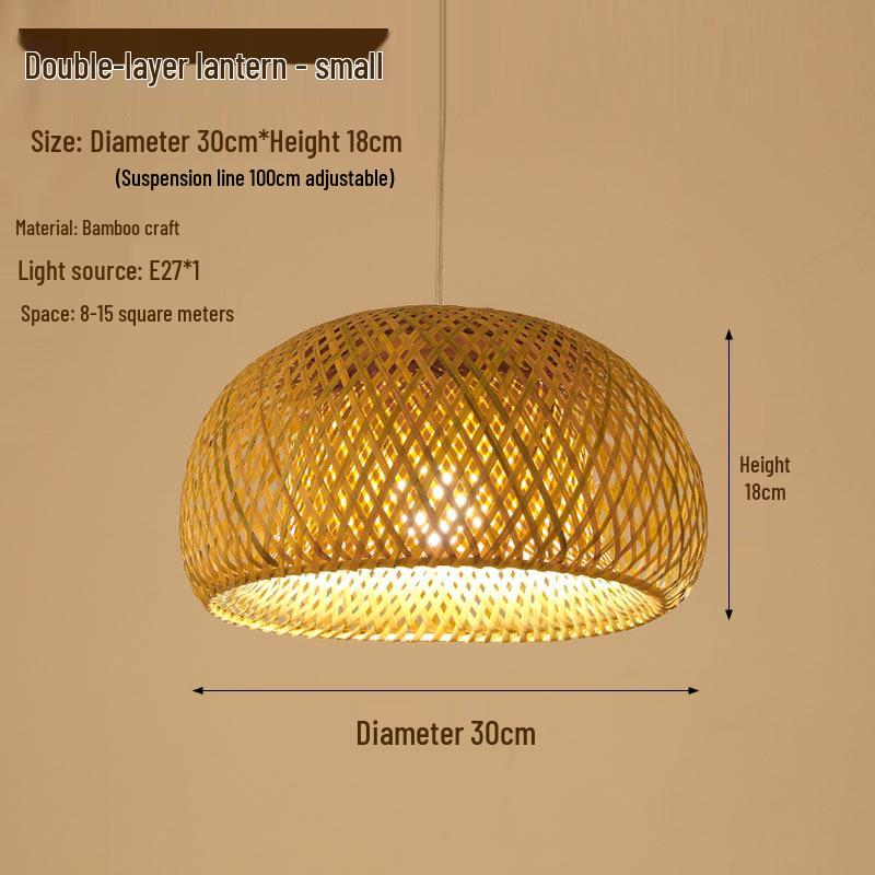 Retro Zen Bamboo Weaving Pendant Lamp for Restaurants & Teahouses