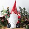 Santa Claus Statue Christmas Home Decoration Gnome Holding Christmas Tree Ornaments Garden Microlandscape Decor Resin Crafts