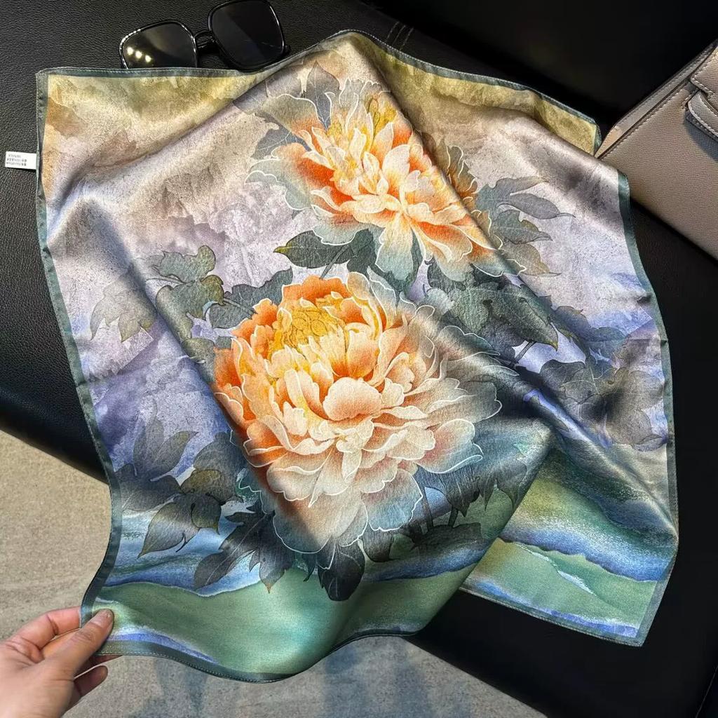 100% натуральный шелковый шарф женский бандана квадратные шарфы шарф платок шелковица мода роскошь высокое качество хиджаб платок женский