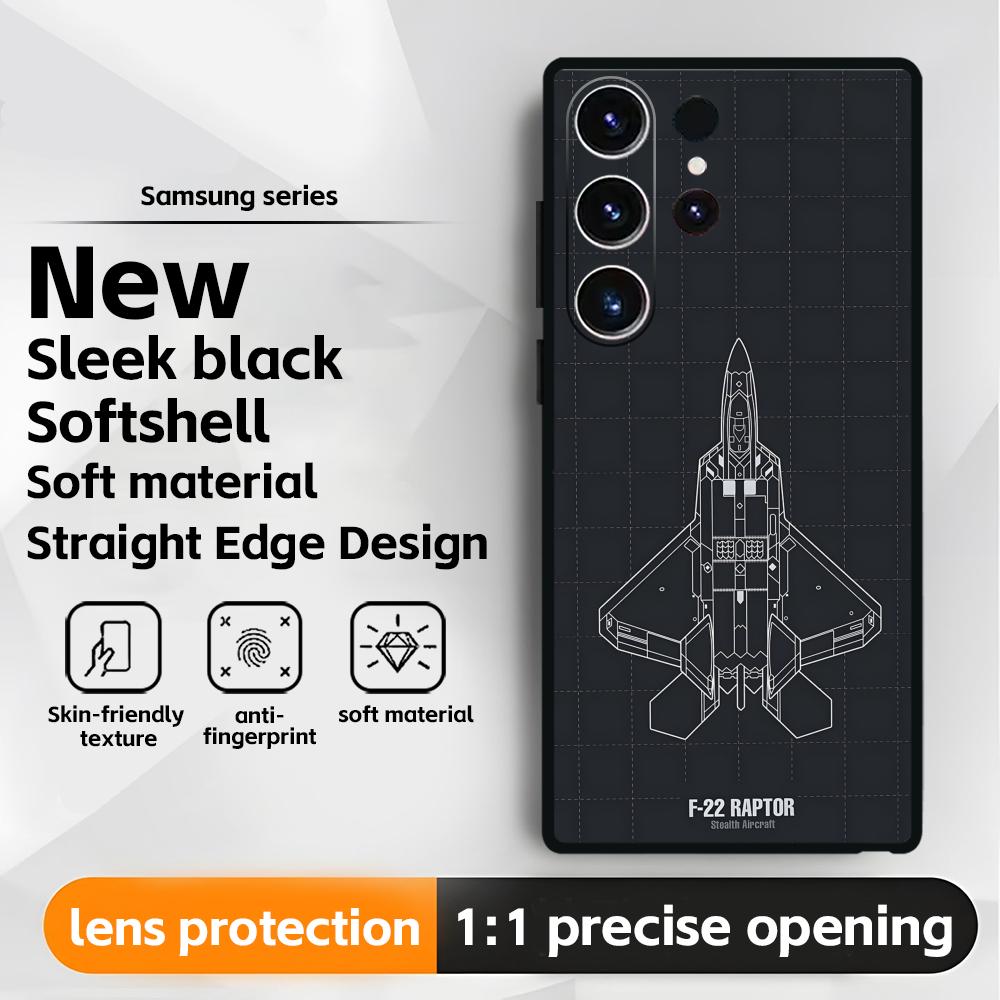 fighter plane  Phone Case For Samsung Galaxy S26 S25 S24 S23 S22 S21 Plus Ultra Note20 Soft Black