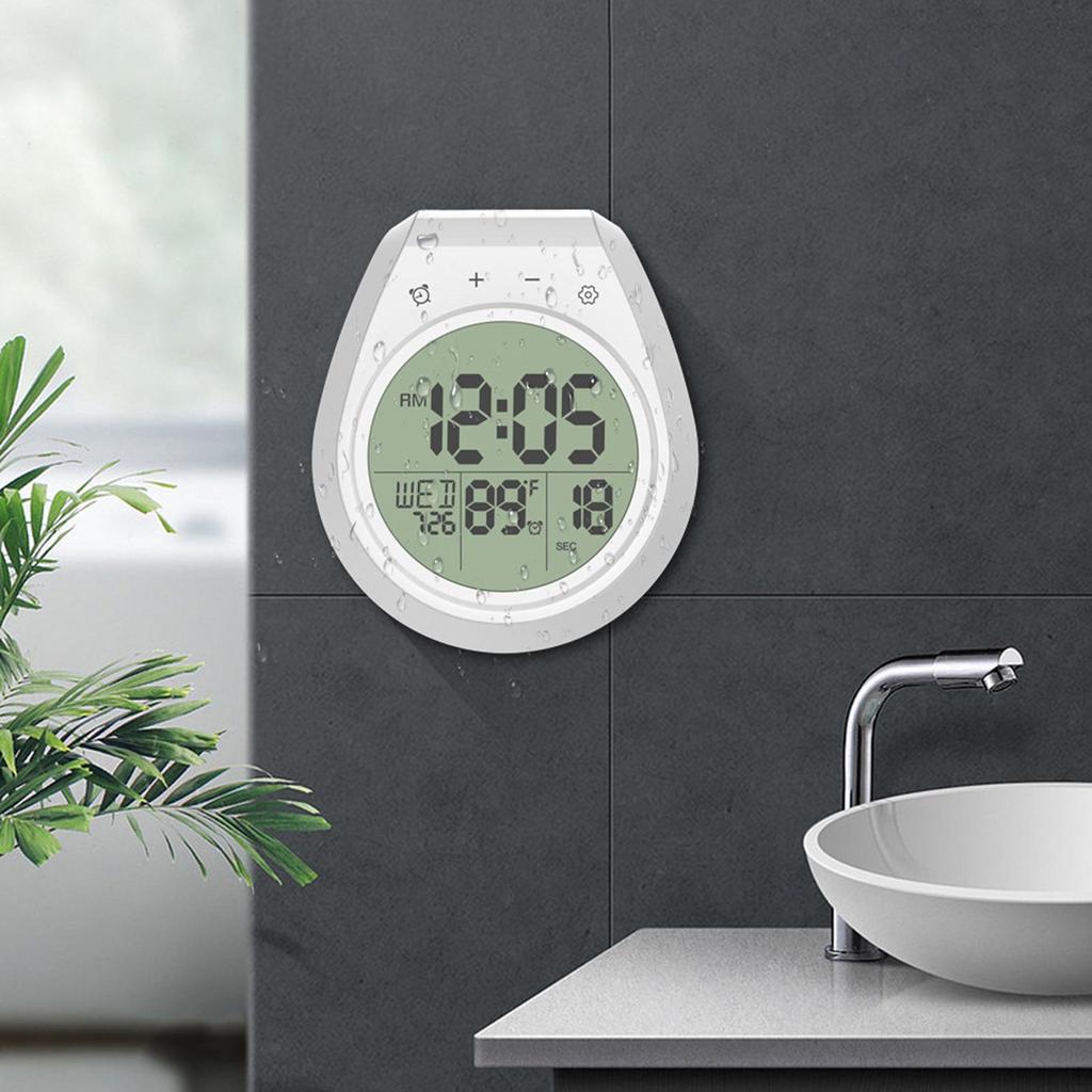 Digital Shower Clock Countdown Timer Indoor LCD Screen,Water Resistant Wall Bathroom