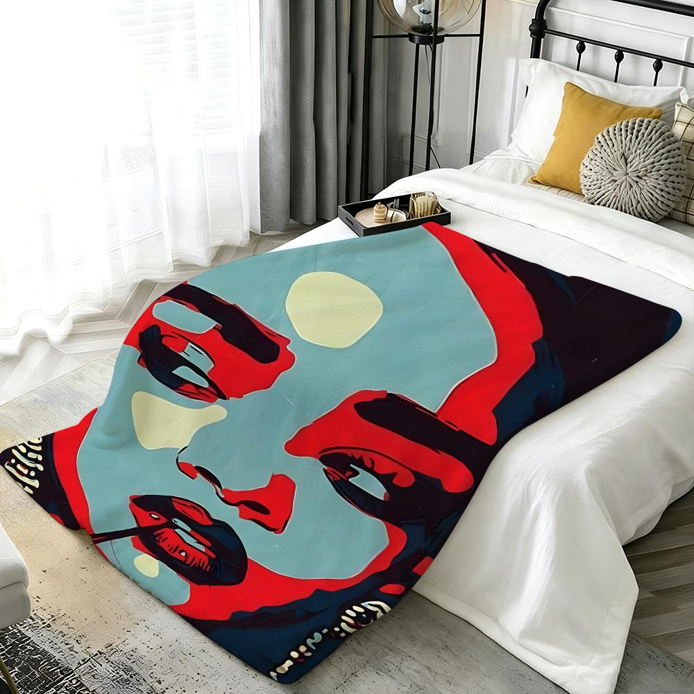 Music R-Rihanna Throw Flannel Blanket Perfect for Sofa Office Bed Travel Sleep Read Relax Camping four season use