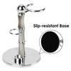 Linkidea Stainless Steel Razor Stand and Brush Holder with Creative Safety Shaver Compatible with Vikings Blade Chieftain and Odin Non-Slip Base,