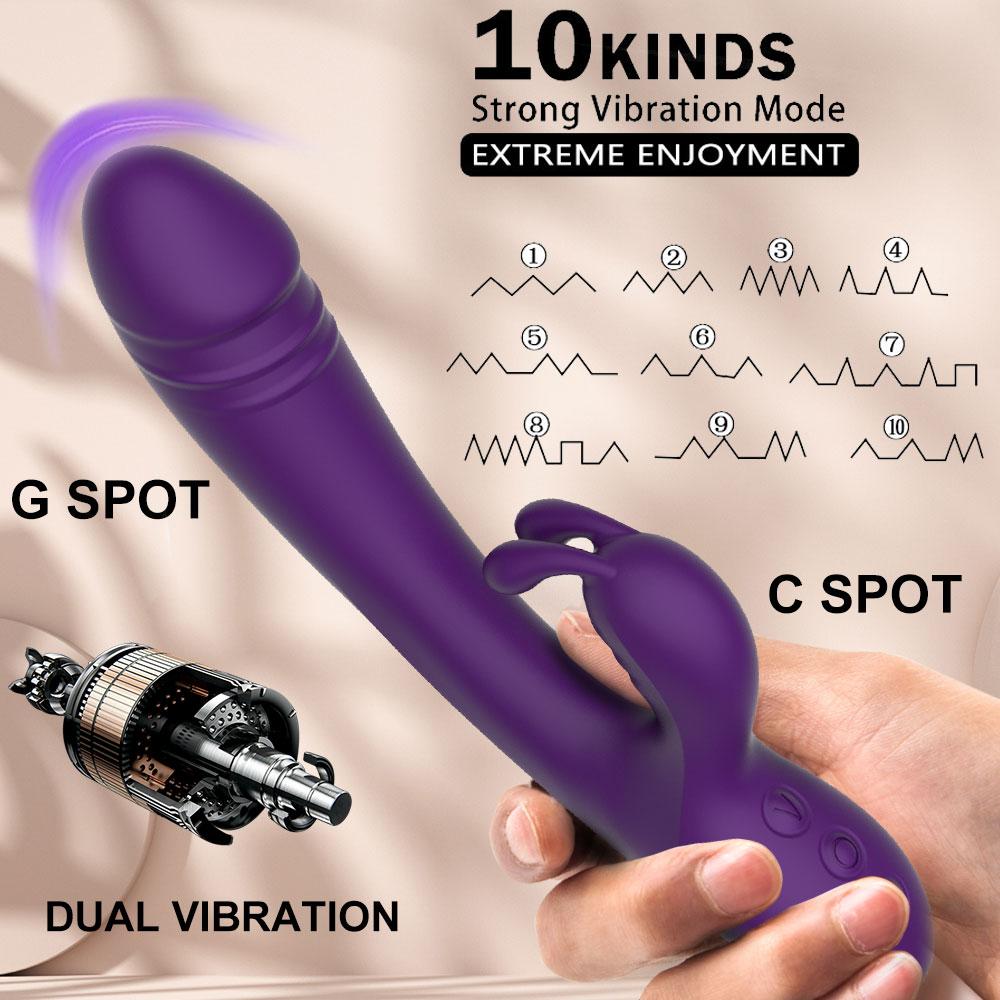 G Spot Rabbit Вибратор для женщин Стимулятор клитора Дилдо Вибраторы 10 скоростей Бесшумный вагинальный массажер Женский мастурбатор Взрослые секс-игрушки для пар