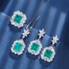 Jewelry Copper Bottom Gold-Plated Simulation Emerald Retro Square Set Heroine Stone 10 * 12