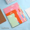 A4B5 Loose-Leaf Notebook Dividers, Colored Kraft Paper with White Classification Pages, A5/A6, Standard 6 Holes