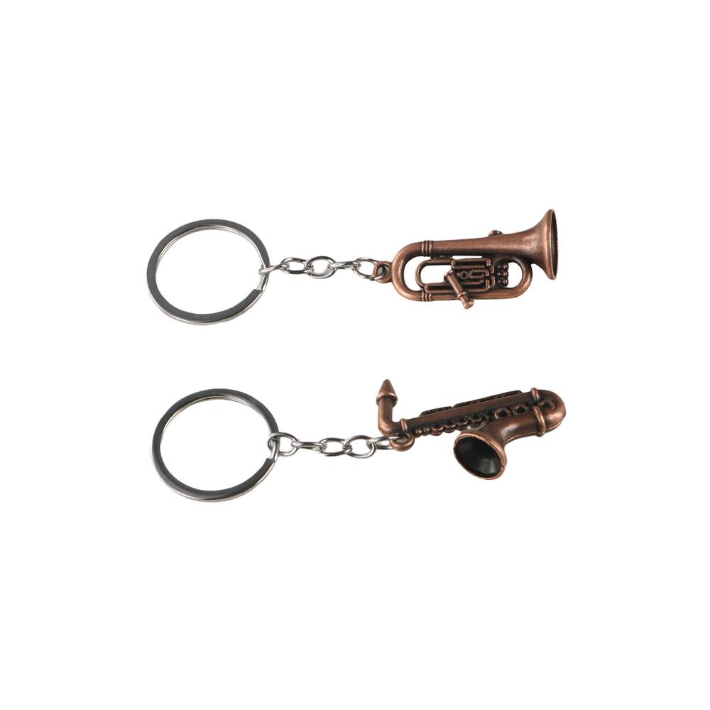 Key Holder Metal Keyring Saxophone Car Pendant Backpack Mini Instruments Keychain Accessories
